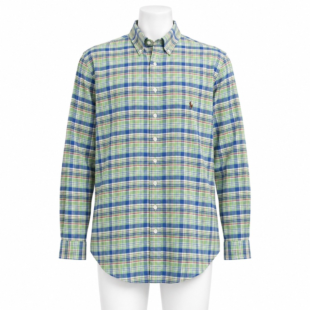 Ralph Lauren Long Sleeve Classic Button Down Shirt 4XLT Tall Green Plaid NWT